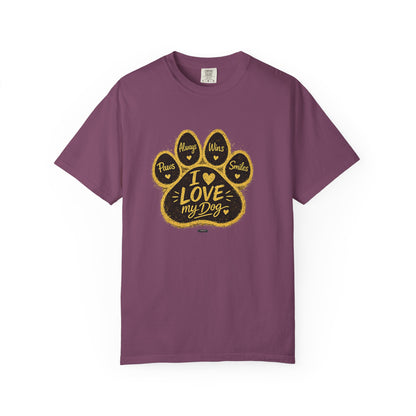 PAWS: Always Win Smile.  Love My Dog Pet Lover Graphic Tee