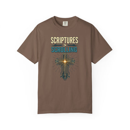 DigitalDivine: Scriptures > Scrolling T-Shirt — Cross Faith Graphic Tee