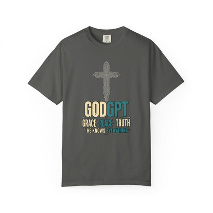 DigitalDivine: GODGPT Grace-Peace-Truth — Cross Faith Graphic Tee