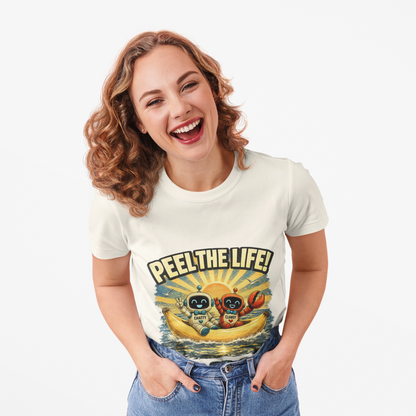 Peel the Life! Retro Banana Crew Graphic T-Shirt
