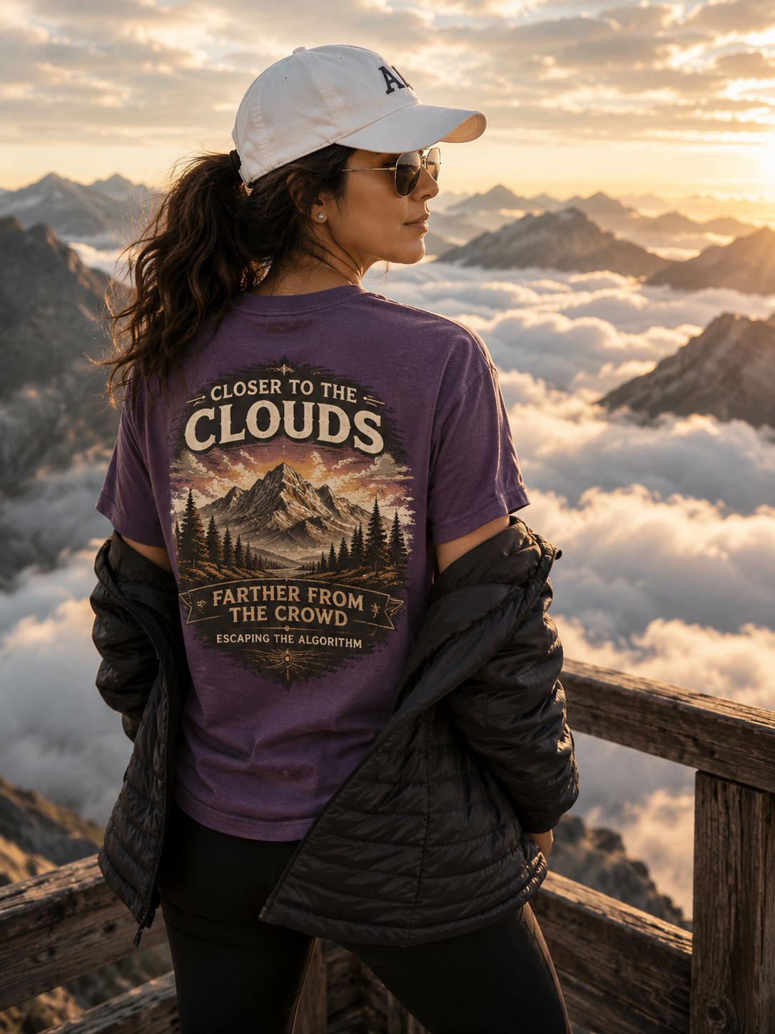 Mountain: Closer to the Clouds, Farther From The Crowd Graphic Tee