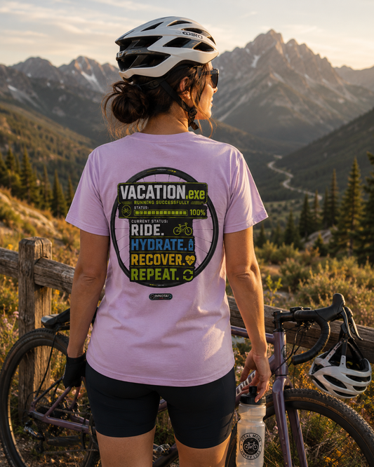 Vacation. Ride. Hydrate. Recover. Repeat. Cycling Graphic Tee