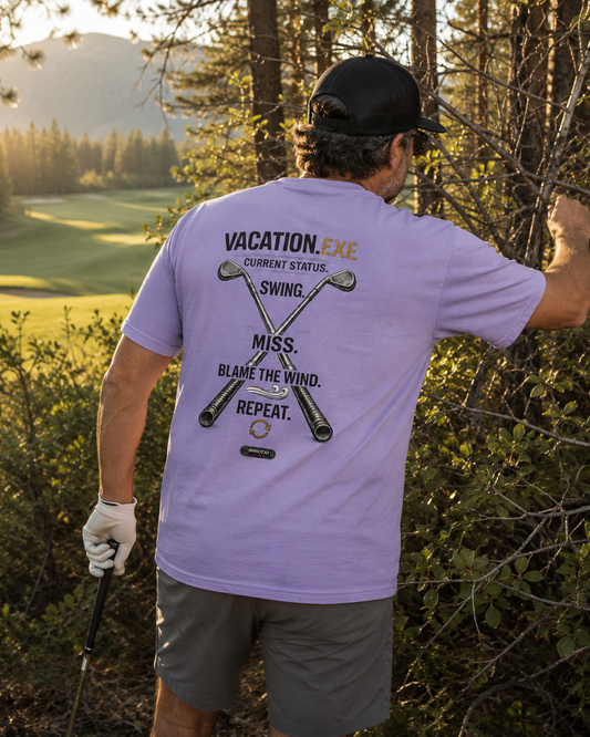 Vacation.exe Golf CLASSIC T-Shirt — Funny Golfing Swing, Miss, Blame the Wind