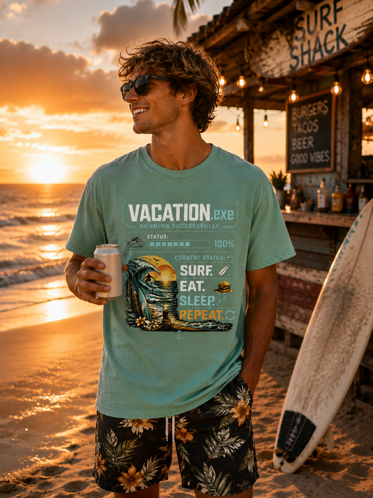 Vacation.exe Surf. Eat. Sleep. Repeat. T-Shirt