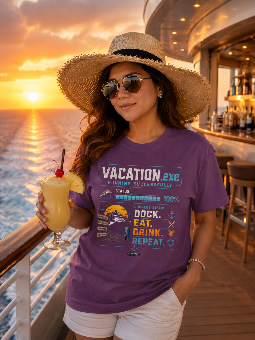 Vacation.exe — Dock. Eat. Drink. Repeat. T-Shirt