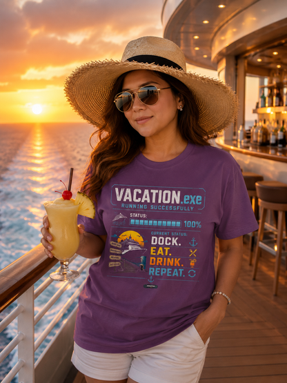 Vacation.exe — Dock. Eat. Drink. Repeat. T-Shirt