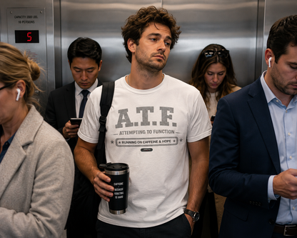 A.T.F 'Attempting to Function' Running on Caffeine & Hope T-Shirt