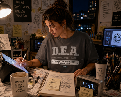D.E.A. "Desperately Exhausted Artist" Graphic Tee for Creatives