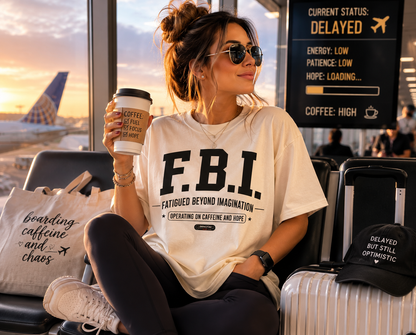 F.B.I. "Fatigued Beyond Imagination" BLUE Font T-Shirt