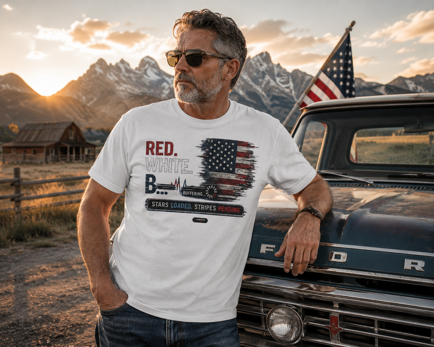 USA Distressed American Flag - Buffering