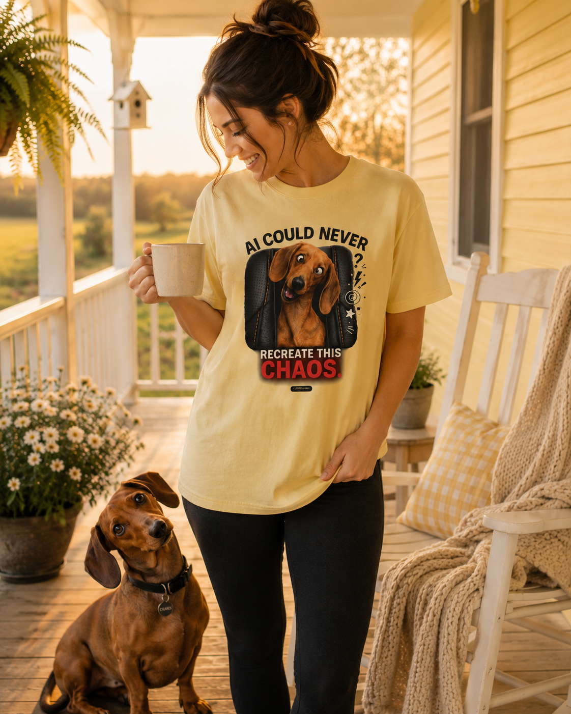 DOG Dachshund: AI Could Never Recreate This Chaos T-Shirt