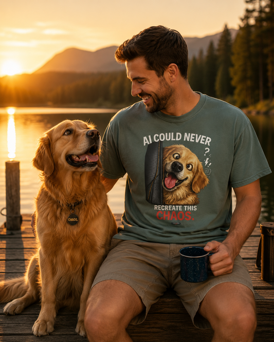 DOG Golden Retriever: AI Could Never Recreate This Chaos T-Shirt