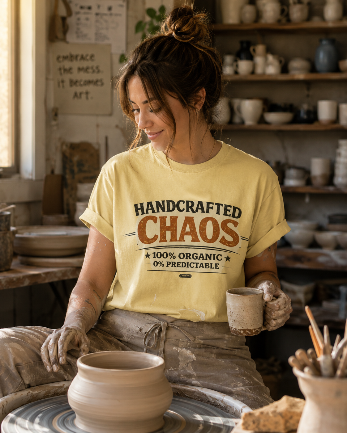 Handcrafted Chaos T-Shirt — Funny Organic 0% Predictable Graphic Tee