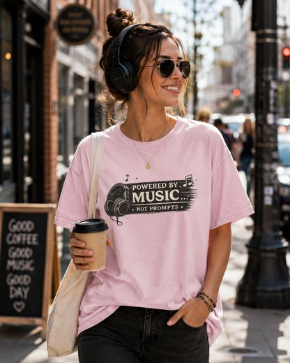 Music: Headphones Graphic "Not Prompts" T=Shirts