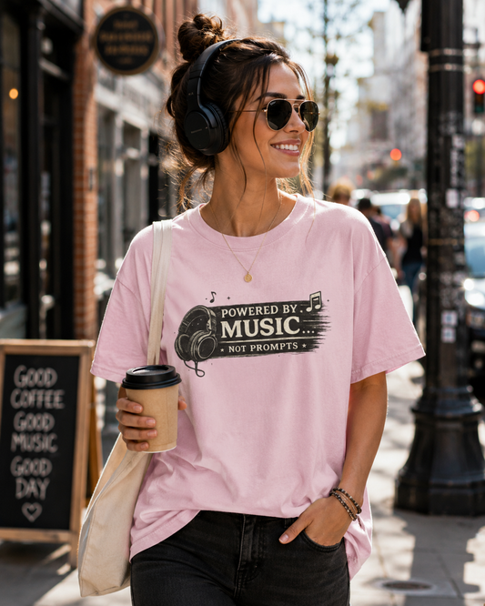 Powered by Music — Not Prompts T-Shirt