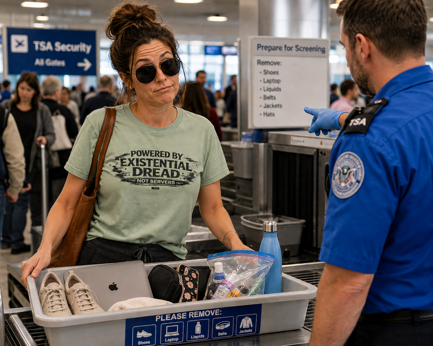 Existential Dread T-Shirt — "Powered by Existential Dread, Not Servers" T-Shirts