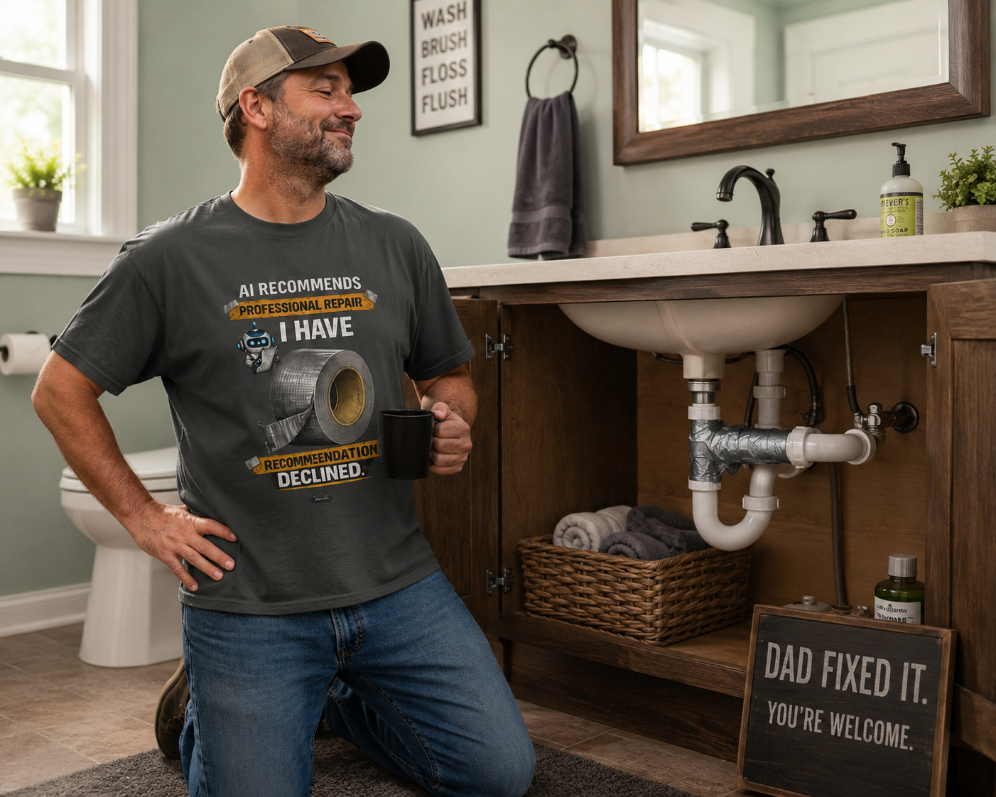 DUCT TAPE AI Recommends Professional Repair — I Have Duct Tape T-Shirt