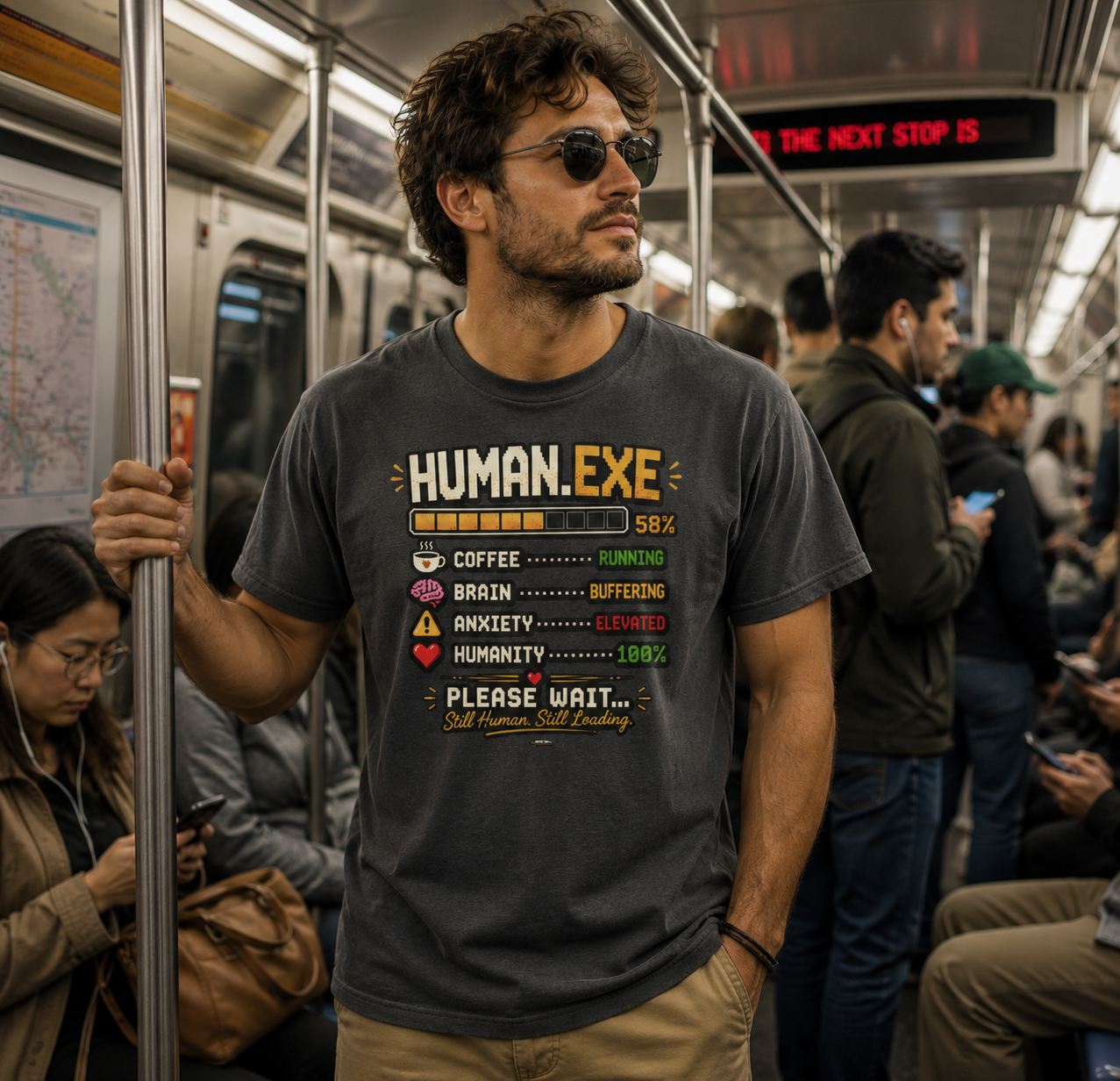Human.EXE Loading Funny Graphic T-shirt