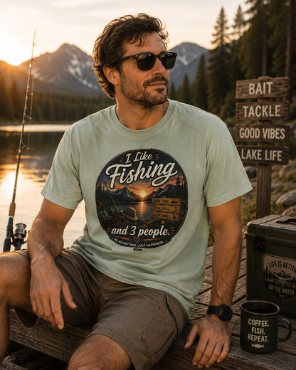 I Like Fishing and 3 People T-shirt