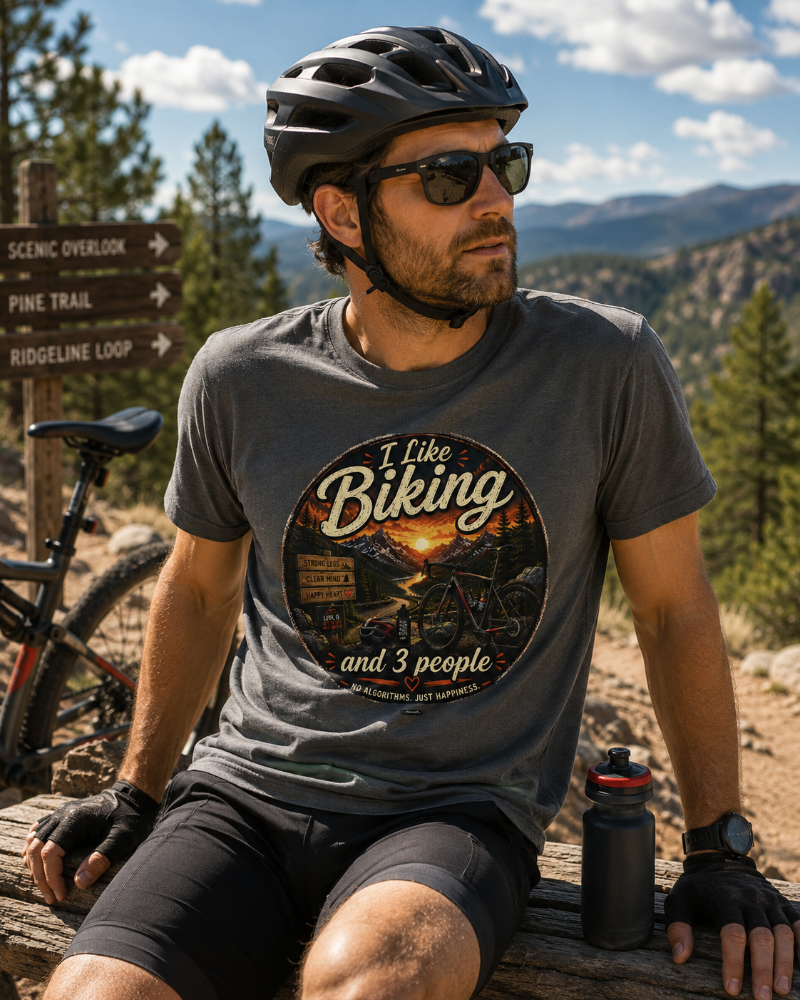 I Like Biking  and 3 People T-shirt