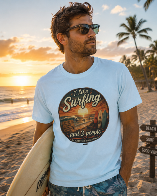 I Like Surfing  and 3 People T-shirt