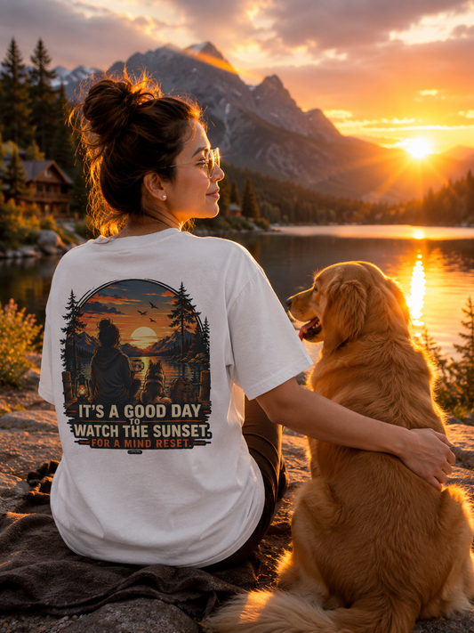 It Is a Good Day To Watch the Sunset For Mind Reset Mountain View T-Shirt