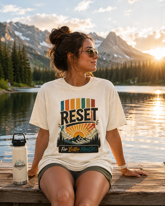 HUMANWARE : RESET For Better Mindset. Retro Nature T-Shirt