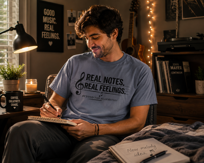 MUSIC: Real Notes, Real Feelings — 'Beyond the Algorithm' T-Shirt