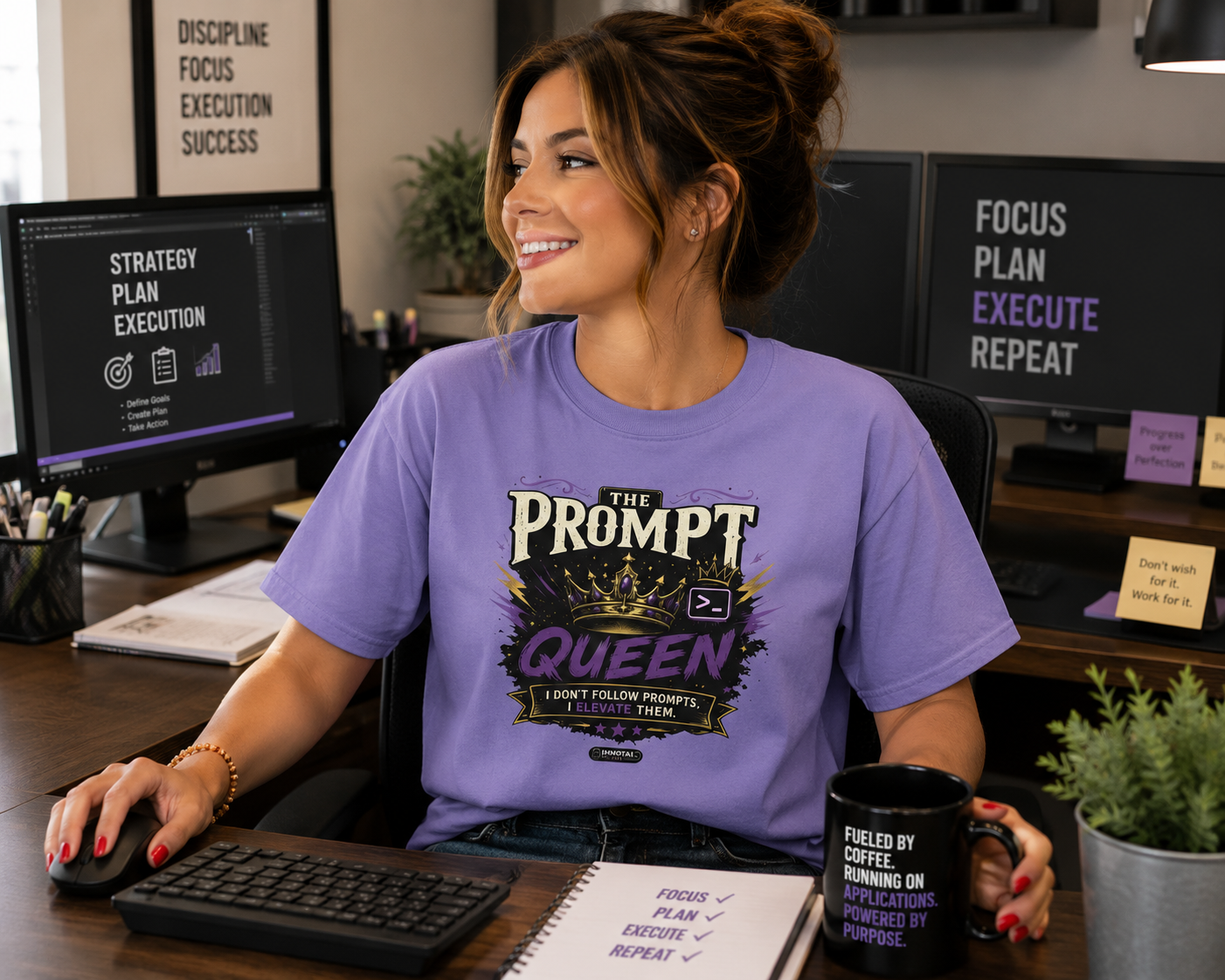 Prompt Queen" Graphic Tee with Crown Design