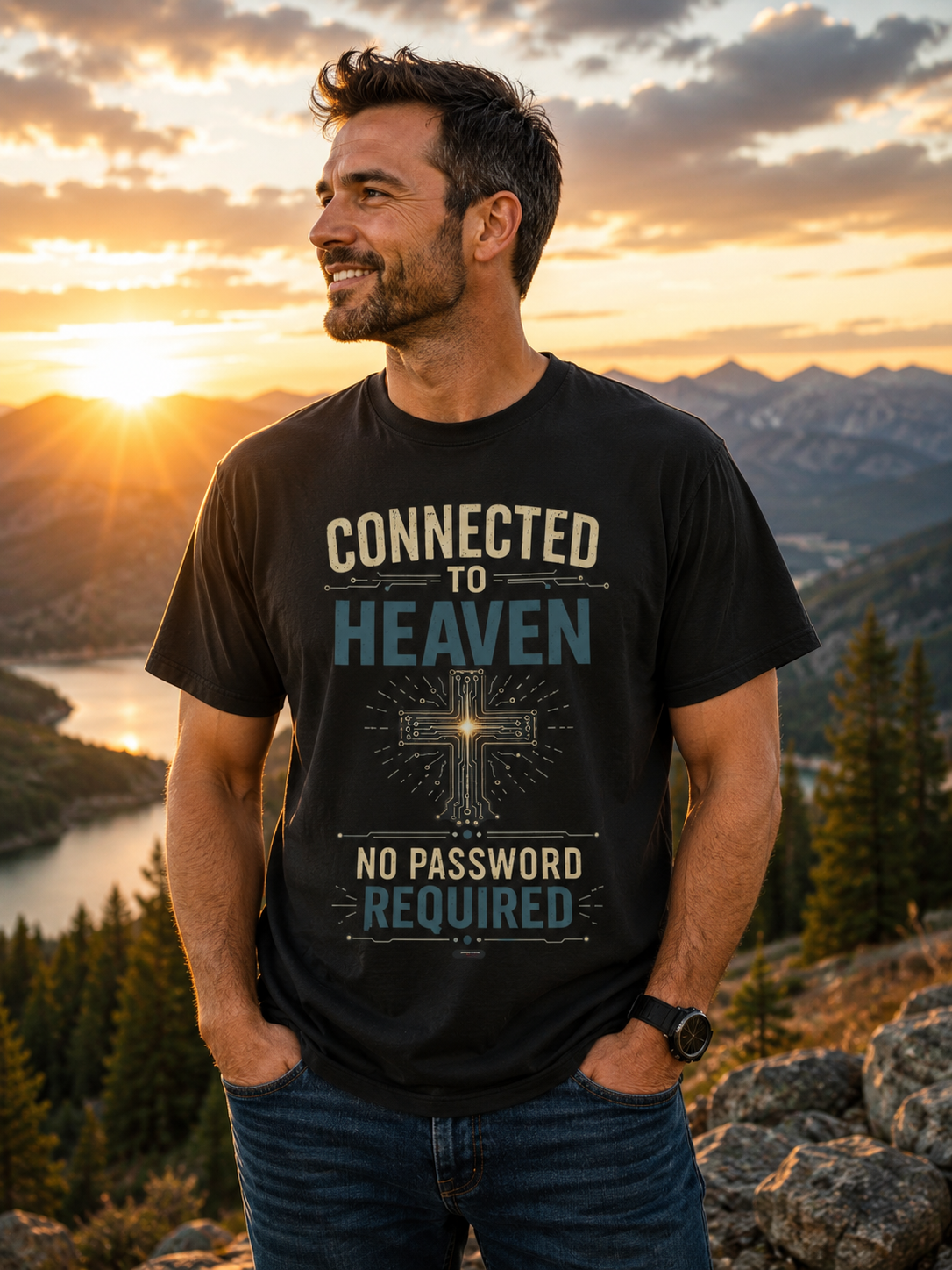 DigitalDivine: Connected to Heaven-No Password Required T-Shirt