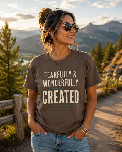 DigitalDivine: Fearfully & Wonderfully Created Faith Graphic Tee