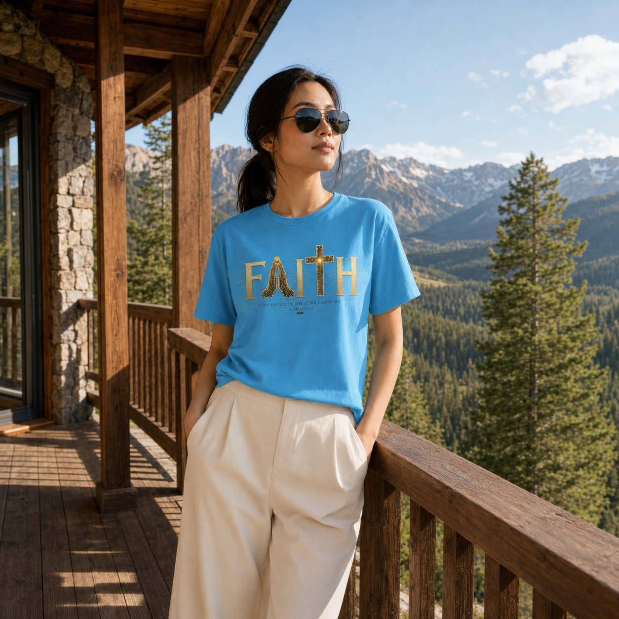 DigitalDivine:  Faith Cross - "Confidence In What We Can’t See" T-SHIRT- (Light Colors Version)