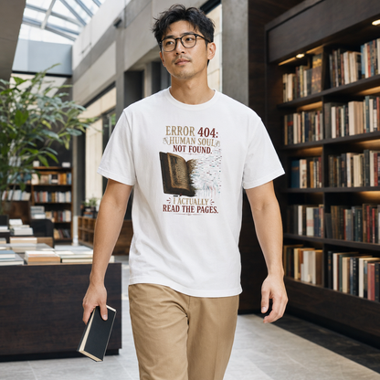 BOOKTee: Error 404: Human Soul Not Found" Vintage Book Lover Tee