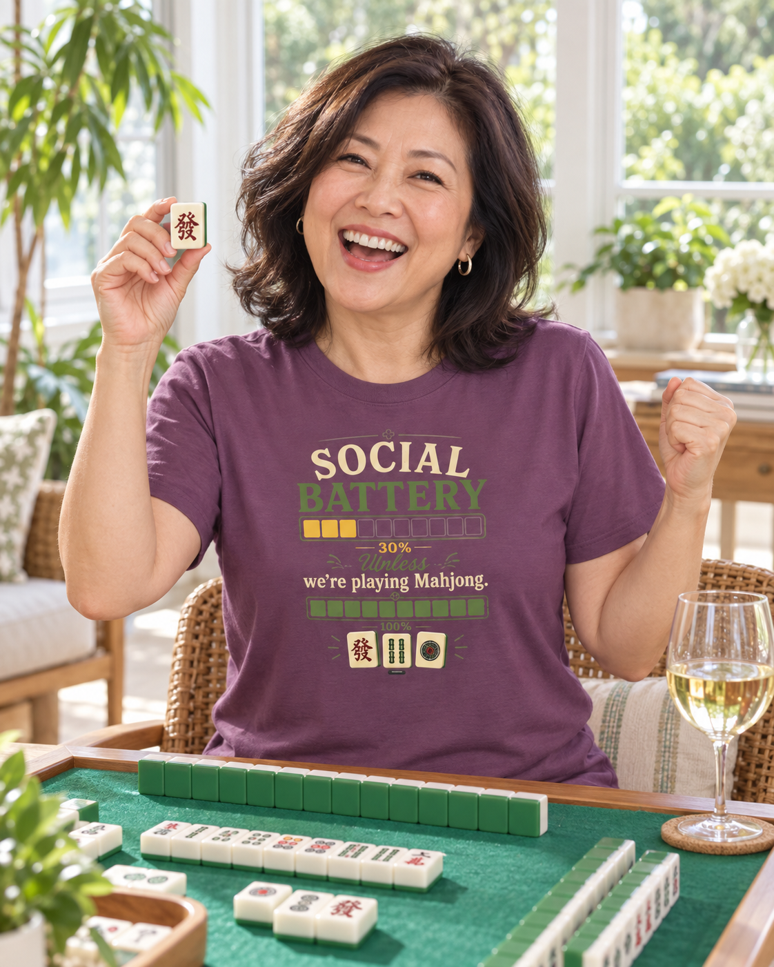 MAHJONG: Social Battery 30% T-Shirt