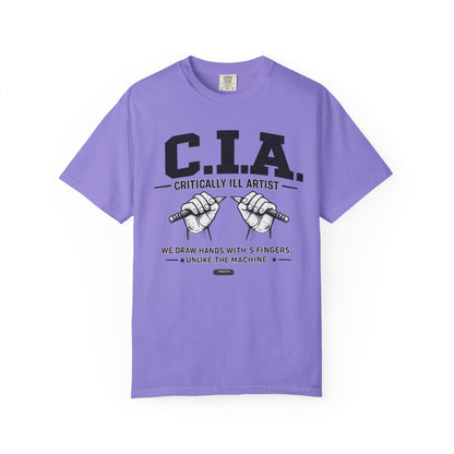 C.I.A — Critically  iLL Artist T‑Shirt (We Draw Hands With 5 Fingers) BLUE FONT