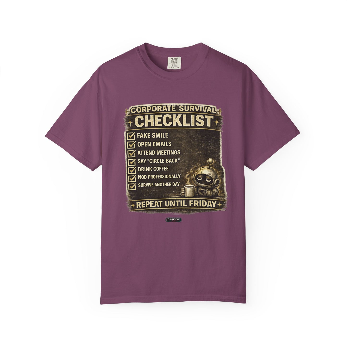 Corporate Survival Checklist T‑Shirt — Funny Office Humor Tee
