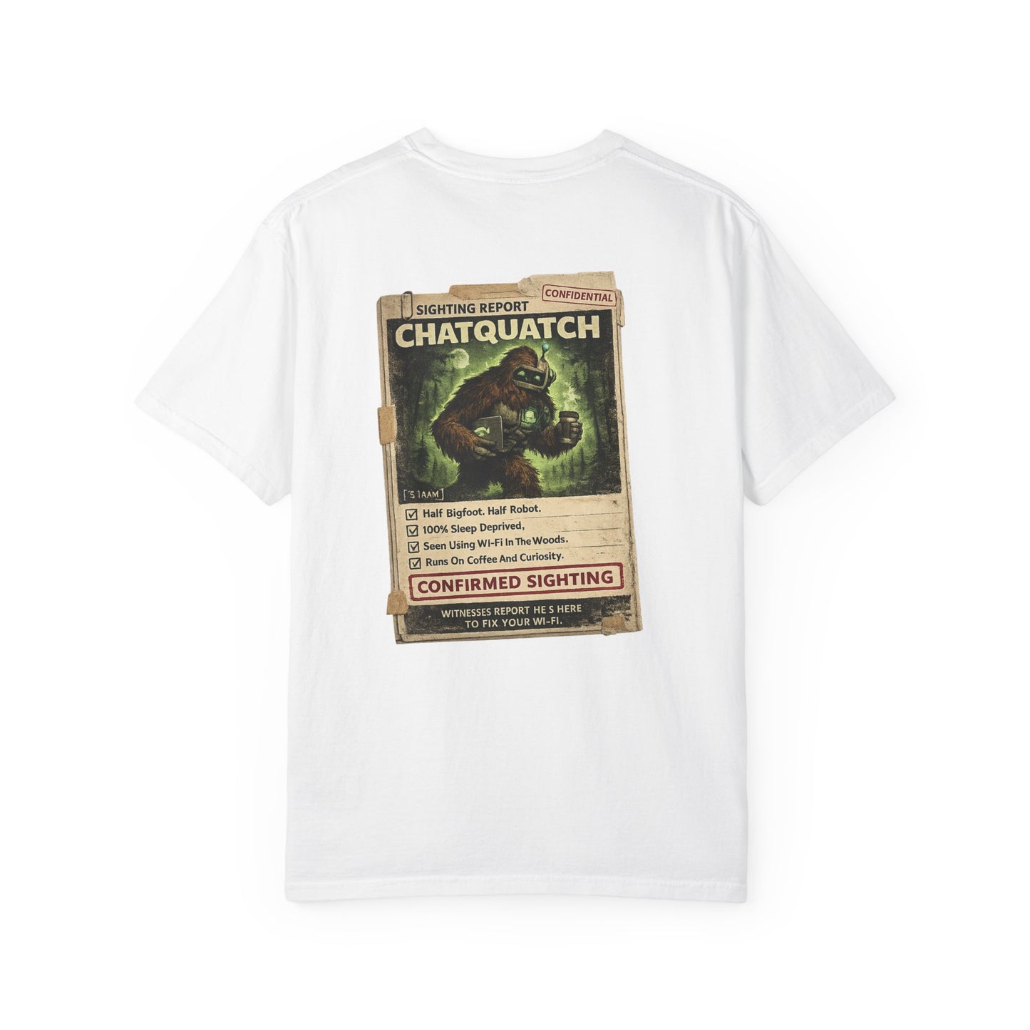 Chatquatch Sighting T-Shirt — Vintage Cryptid Poster Graphic Tee