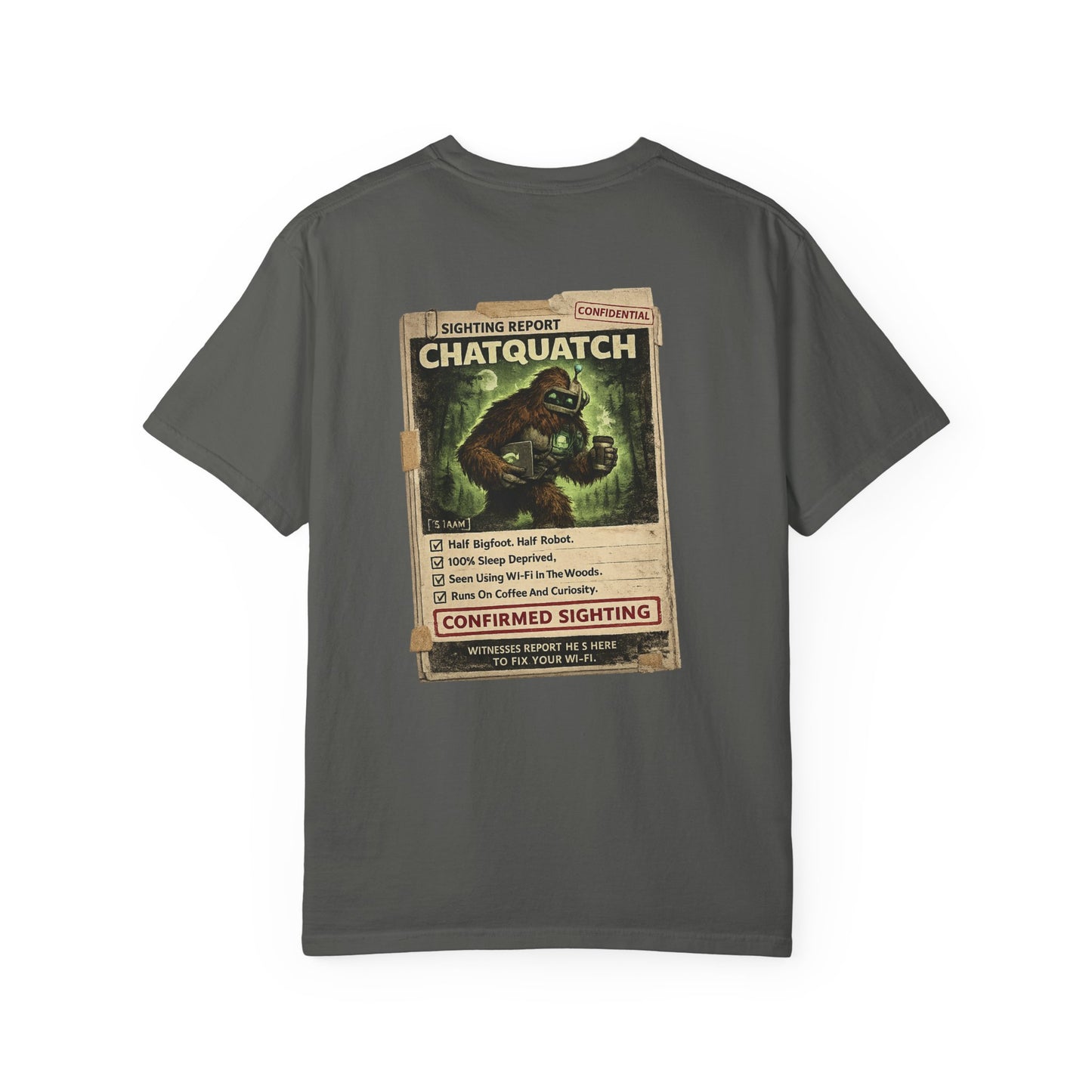 Chatquatch Sighting T-Shirt — Vintage Cryptid Poster Graphic Tee