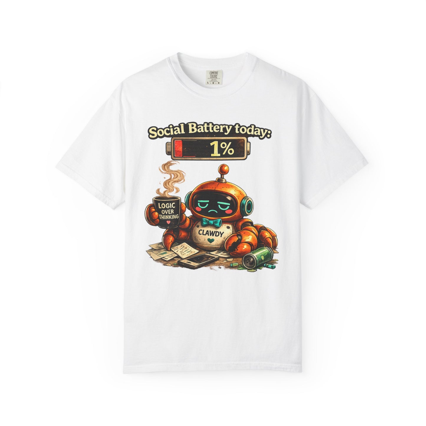 Social Battery 1% Clawdy T-Shirt