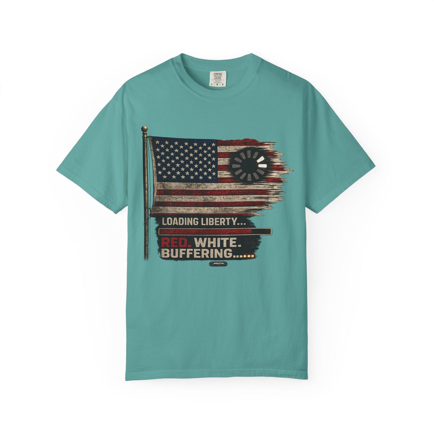 American Flag Loading Liberty. Red White and Buffering T-Shirt