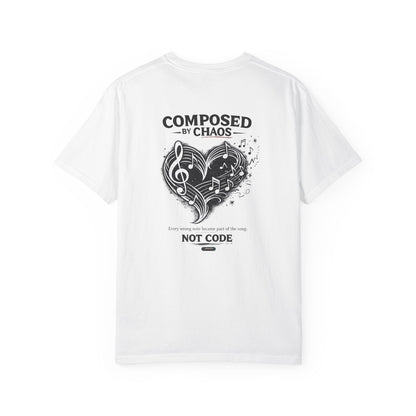 Music "Composed by Chaos, Not Code" Music Heart Graphic Tee