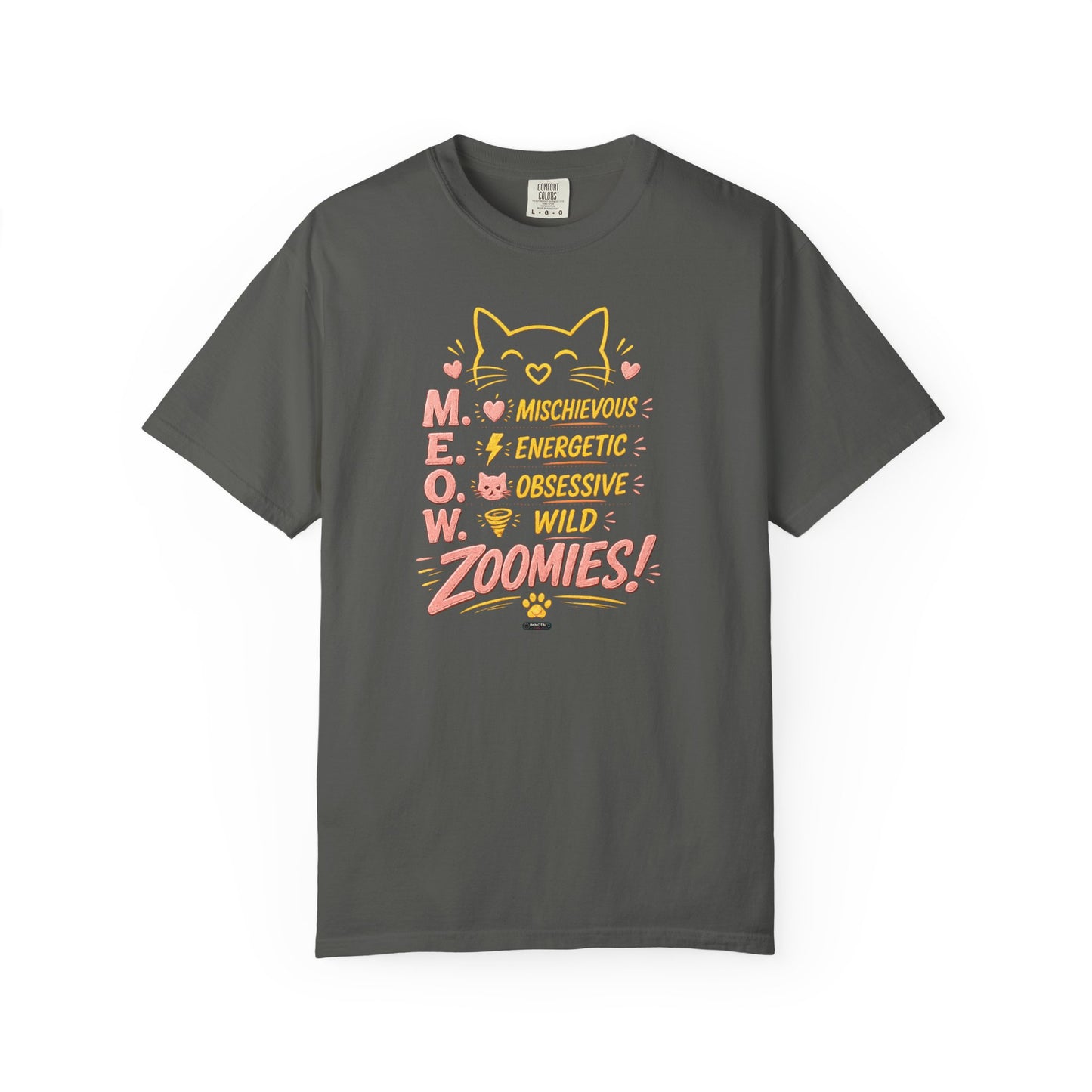 CAT "MEOW" Mischievous Energetic Obsessive Wild Zoomies T-Shirt