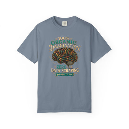 BOOKTee: 100% Organic Imagination, Zero Data Scraping Vintage Brain Graphic T-Shirt