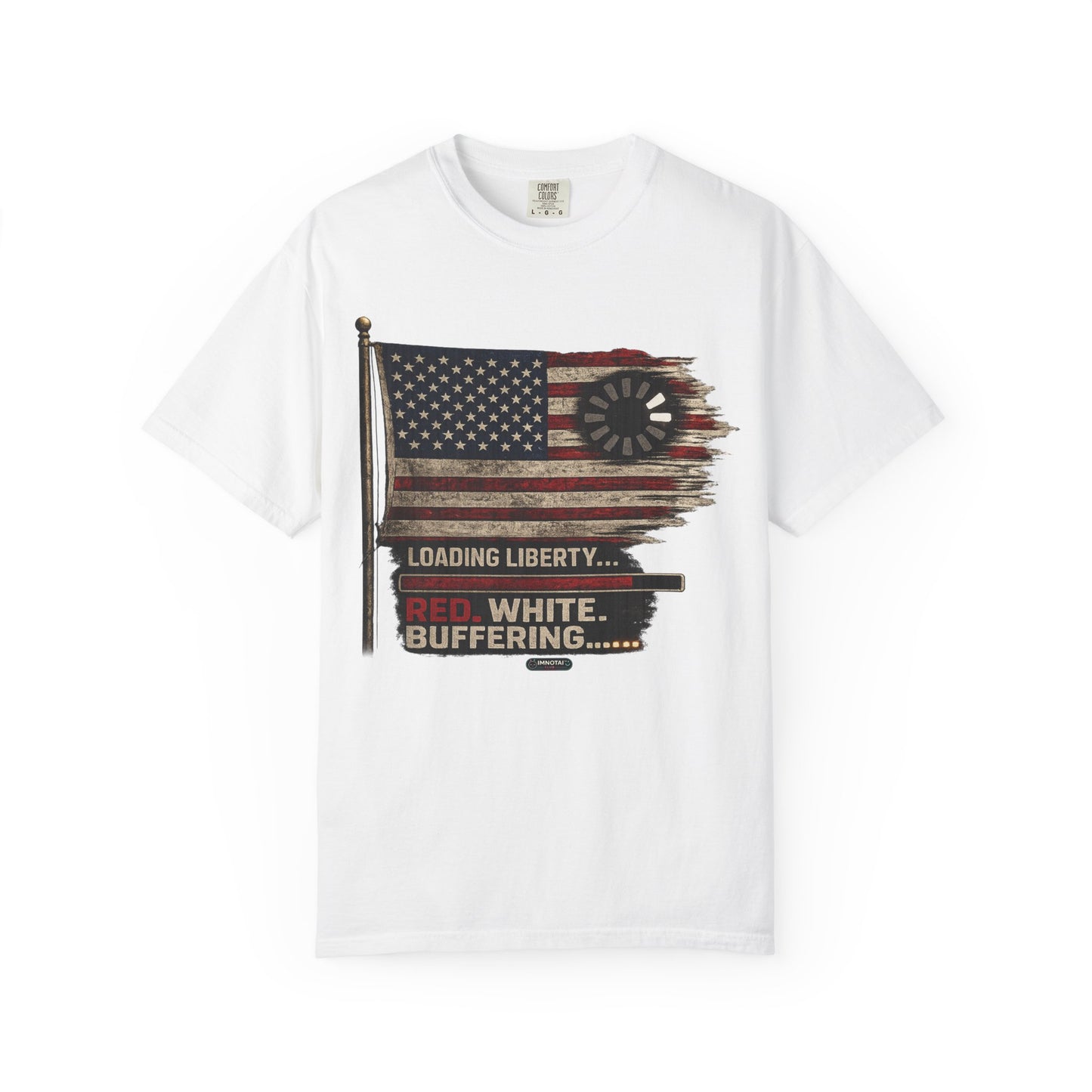American Flag Loading Liberty. Red White and Buffering T-Shirt