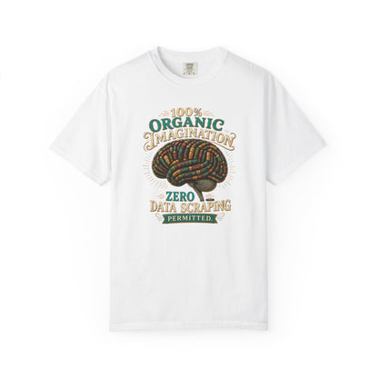 BOOKTee: 100% Organic Imagination, Zero Data Scraping Vintage Brain Graphic T-Shirt