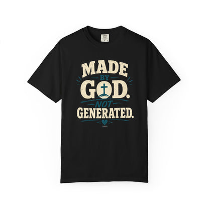 DigitalDivine: Made by God Not Generated - Faith Graphic Tee