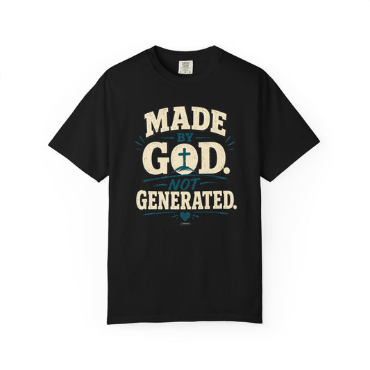 DigitalDivine: Made by God Not Generated - Faith Graphic Tee