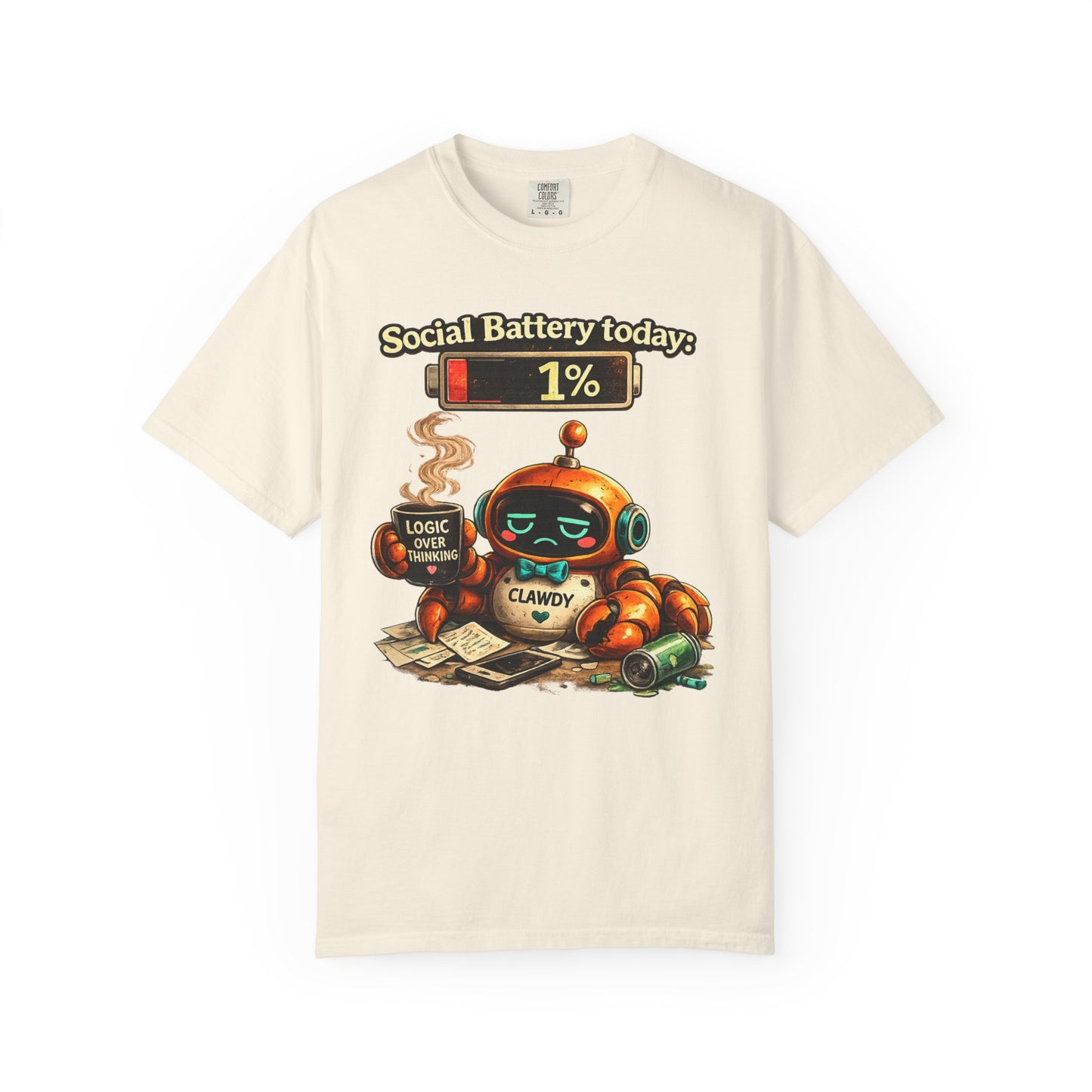 Social Battery 1% Clawdy T-Shirt