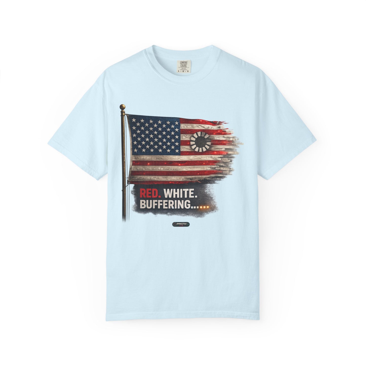 American Flag Red White and Buffering