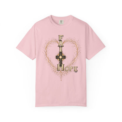 DigitalDivine-Faith & Hope Cross — Inspirational Religious Graphic Tee